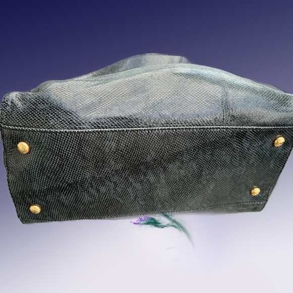 💯Authentic Prada Python Black Satchel Shoulder Bag - Picture 5 of 8